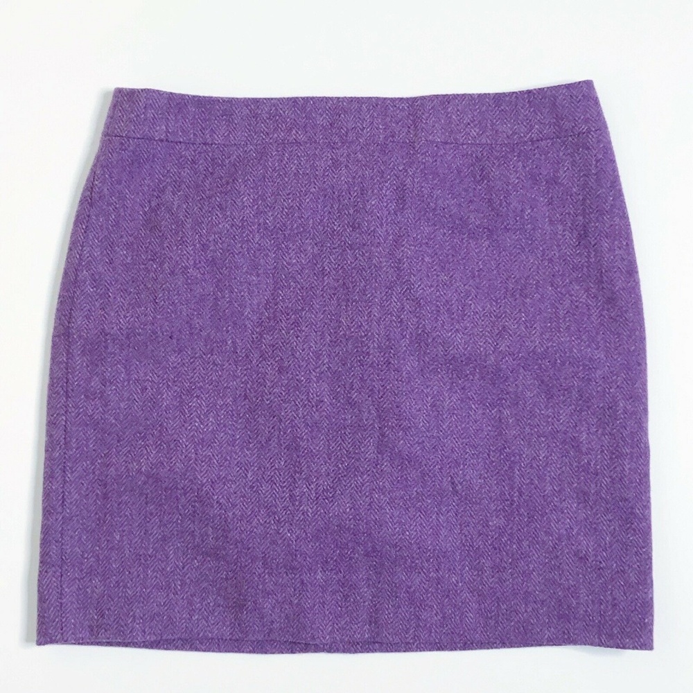 J.CREW Skirt Pencil Solid Wool Herringbone